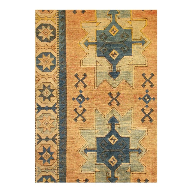 Kazak Design rug. Hand knotted 100% hand-spun lamb's wool rug with all natural dyes. Lamb's Wool on a Wool Foundation this...