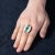 1990s Emerald, Diamond and White Enamel Cocktail Ring, Size 7.25 For Sale - Image 4 of 8