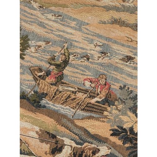 Vintage French Aubusson Style Jacquard Tapestry Hunting with Hounds, 1970s For Sale - Image 14 of 18