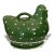 Vintage Ceramic Green & White Hen Casserole Set For Sale