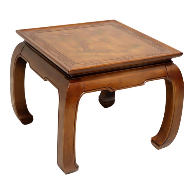 Late 20th Century Asian Chinoiserie Ming Carved End Side Table - A For Sale