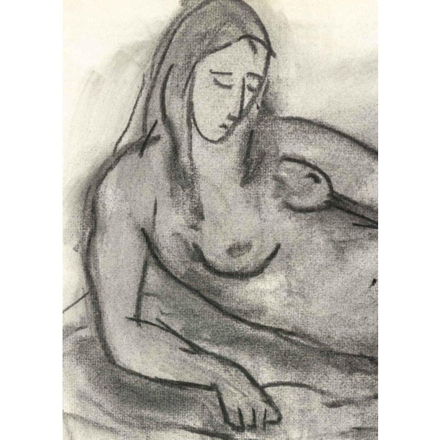 American Manfred Schwartz Nude Woman Study Charcoal For Sale - Image 3 of 7