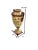 A striking pair of chinoiserie porcelain vases with metal accents and a lush botanical floral design — at 16.5 inches...