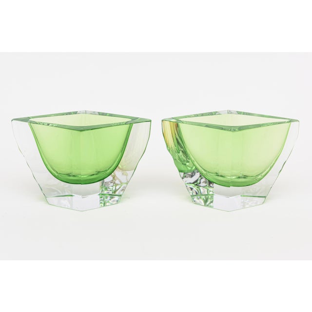 Vintage Murano Alessandro Mandruzzato Paddled Glass Sculptural Bows in Light Kelly Green, 1970's For Sale In Miami - Image 6 of 12