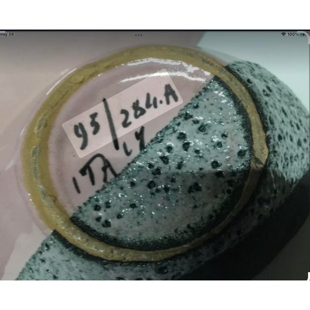 1960s Bitossi Lava Glaze Console Bowl W Matching Accent Dish/Bowl/Candle Holders For Sale - Image 9 of 9