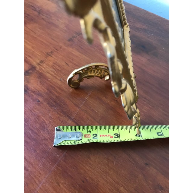 Metal Neoclassical Brass Over Iron Picture Frame With Vintage Style Postcard For Sale - Image 7 of 10