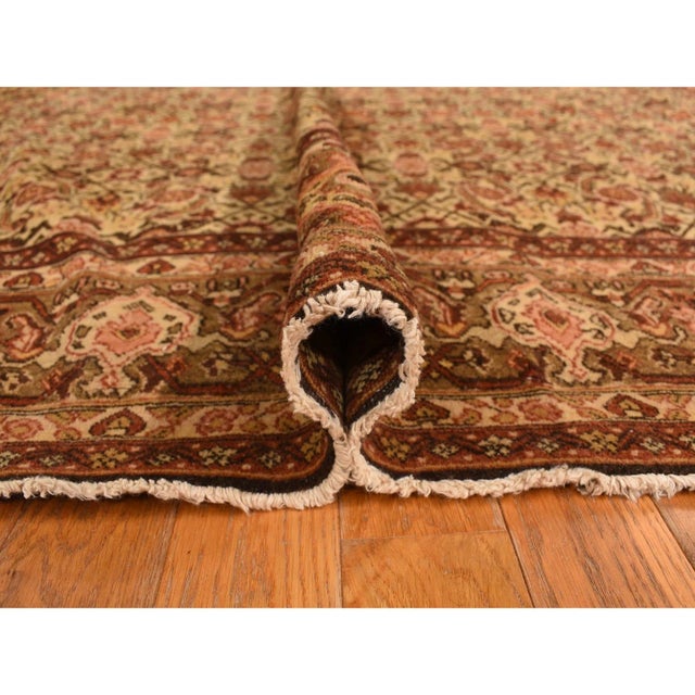 1900 - 1909 1900 8'3"x11'5" Brown Antique Persian Fish Tabriz Herat Design Wool Hand Knotted Rug For Sale - Image 5 of 9