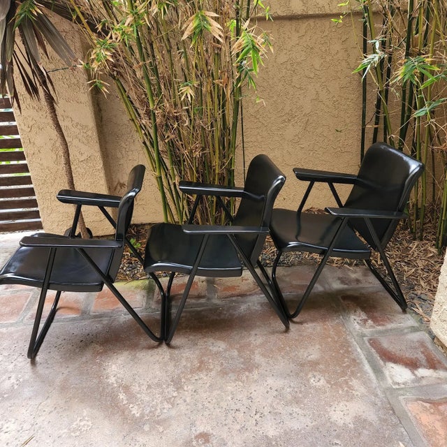 Vintage Three Russel Wright Patio Folding Chairs For Sale In San Diego - Image 6 of 9