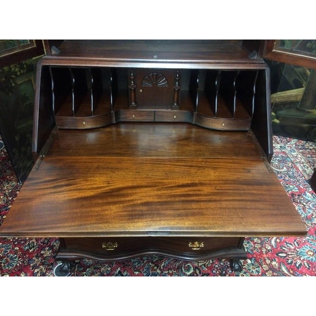 Brown Vintage Secretary Desk, Colonial Furniture Company, Mahogany Desk For Sale - Image 8 of 11