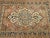 Vintage Persian Tabriz Area Rug, Handwoven Heriz Serapi Geometric Pattern, Ivory & Red, 5’ X 6’ For Sale - Image 10 of 11