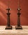 Neoclassical Bronze-Tone Column Table Lamps - Pair For Sale In Miami - Image 6 of 6