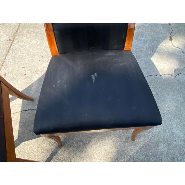 Vintage Maple Fabric Henredon "Triomphe" Dining Chair Set of 8 For Sale In Sacramento - Image 6 of 18