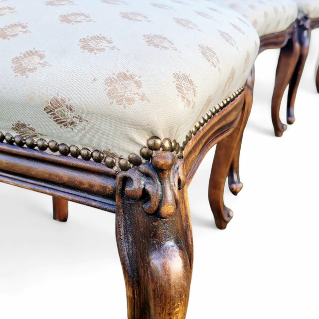 Antique French Queen Ann Style Château Mahogany Dining Chairs, Early 20th Century, Set of 4 For Sale - Image 3 of 11