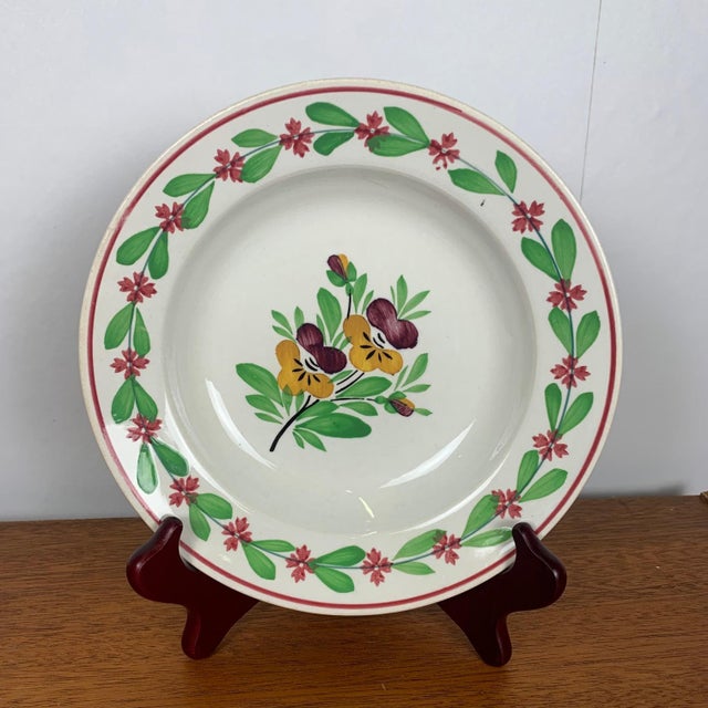 Antique Sarreguemines Soup Plates, 1890s, Set of 2 For Sale - Image 5 of 10