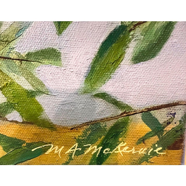 "Olive Sky" Contemporary Impressionist Still Life of Olive Branches in Blue and Purple by Mill Valley Artist Mary Anne McKernie For Sale - Image 4 of 7