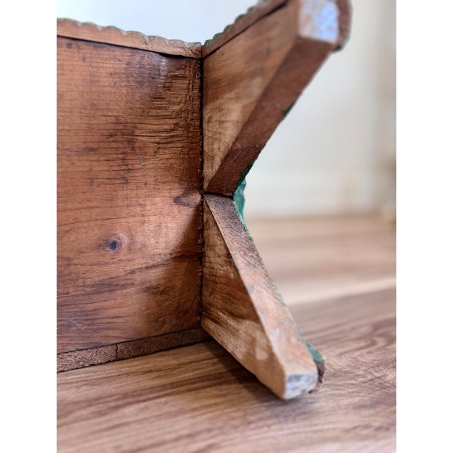 Antique Tramp Art Green Painted Pyramid Carved Étagère Display Cabinet For Sale - Image 12 of 16