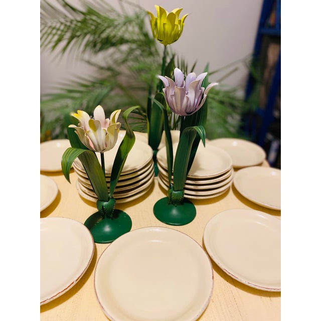 1990s Vietri Italian Cream Dessert Plates- Set of 20 For Sale In Miami - Image 6 of 11