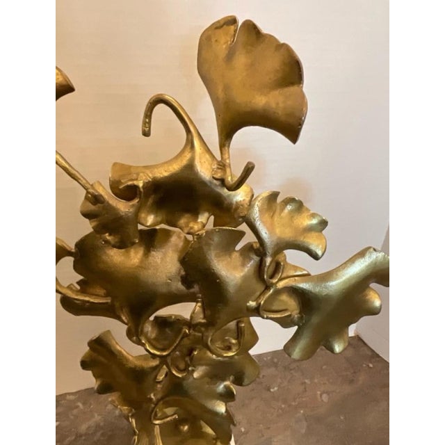 Mid-Century Modern Vintage John Richard Brass Ginkgo Leaves Sculpture For Sale - Image 3 of 10