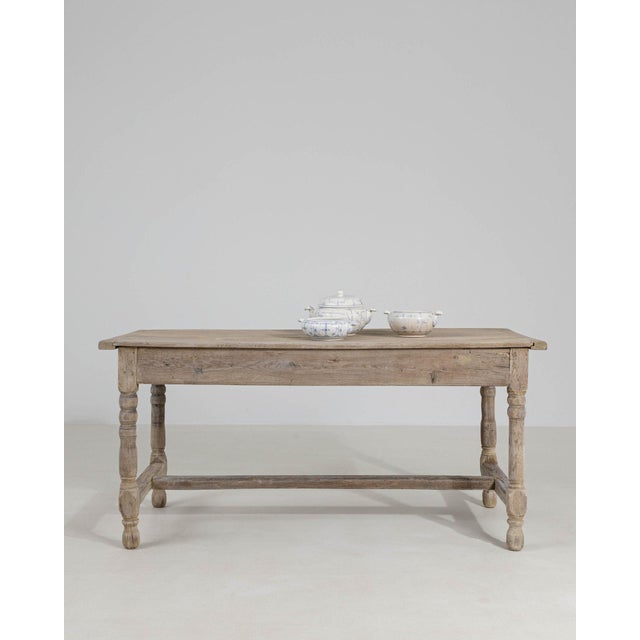 19th Century 19th Century France Antique White Wood Dining Table For Sale - Image 5 of 10