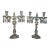 Pair Heisey Crystal Candelabra Lusters 40 Faceted Prisms 1930s "Old Williamsburg" For Sale