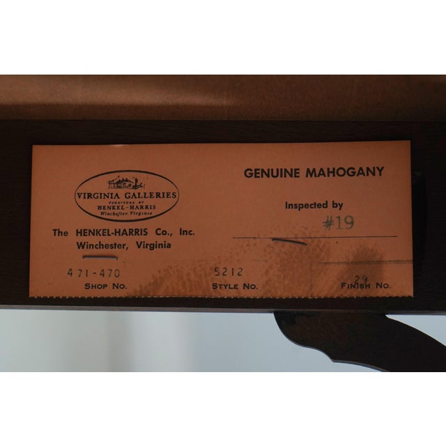 Henkel Harris Virginia Galleries Mahogany Butlers Coffee Table For Sale - Image 13 of 13