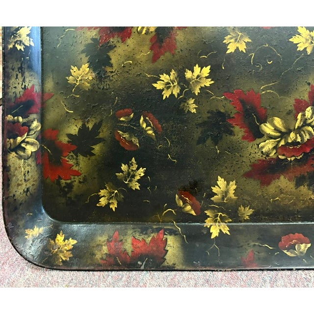 Early 20th Century Large Antique American Toleware Tray For Sale - Image 5 of 7