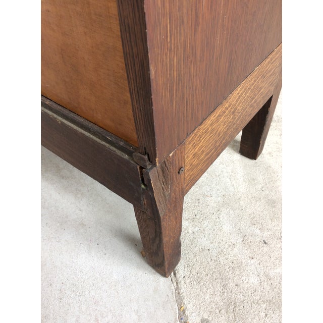 Antique Oak Four Stack Barrister Bookcase With Original Brass Hardware For Sale - Image 16 of 18