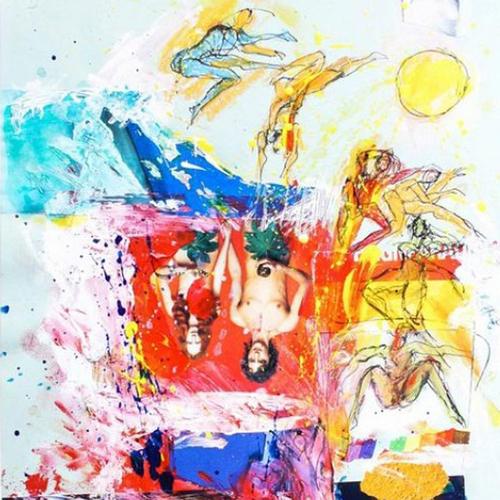 Sergio Barletta, Cirque du Soleil n.8, 1990s, Mixed Media Collage For Sale - Image 3 of 5