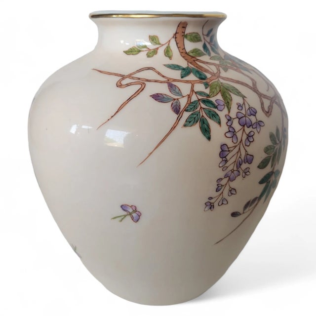 Mid Century Hand Painted Set of Three - Vase and Two Cannisters in the Style of Andrea by Sadek For Sale - Image 9 of 11