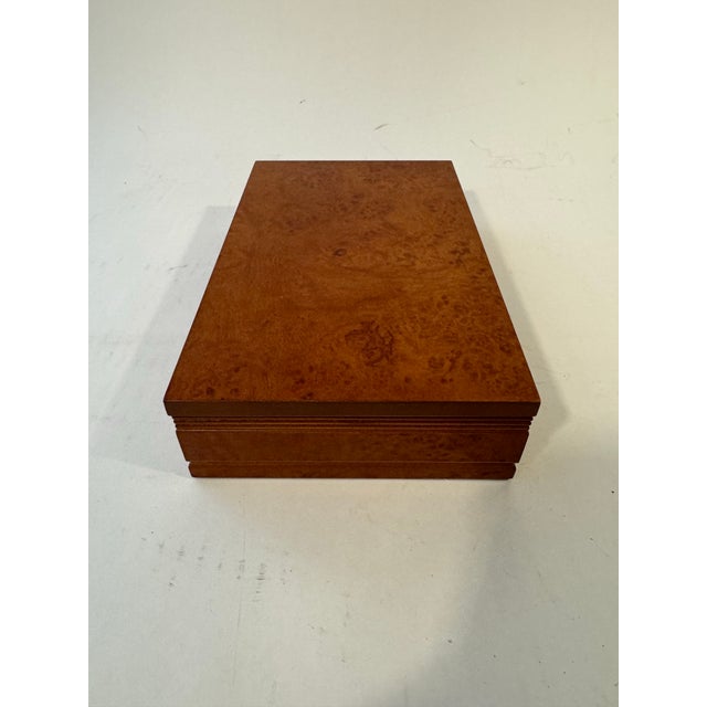 Italian Vintage Italian Burlwood Desk Set - 5 Piece Set For Sale - Image 3 of 8