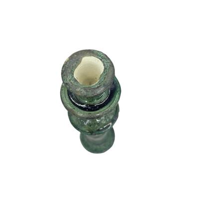 Moroccan Tamegroute Glazed Candlestick Holder For Sale - Image 4 of 4