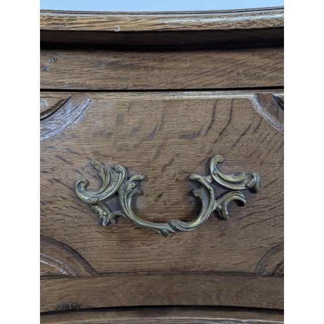 Curved Neo-Rustic Louis XV Style Chest of Drawers For Sale - Image 5 of 7