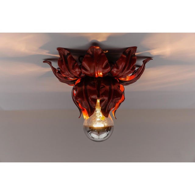 Mid-Century Modern Red Florentine Ceiling Lamp from Kögl, Germany, 1960s For Sale - Image 3 of 16