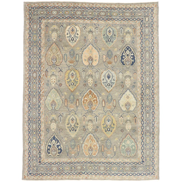 Soft Earth-Tone Turkish Oushak Rug, 09'04 X 12'02 For Sale - Image 9 of 9