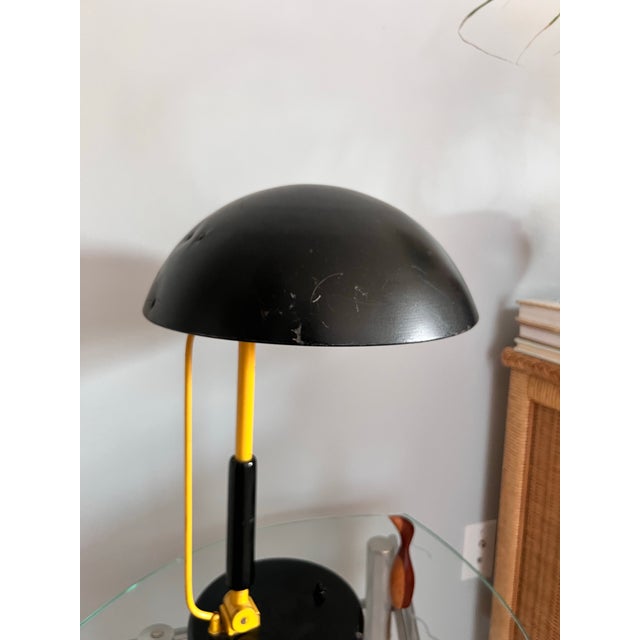 1930s Karl Träbert Designed Black and Yellow Dome Metal Desk Lamp, Vintage Bauhaus For Sale - Image 12 of 12