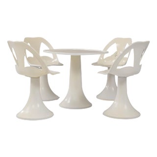 Space Age, 1970s French Table & Chairs, Set of 5 For Sale