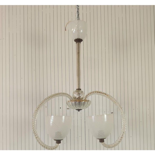 Barovier Chandelier by Ercole Barovier, 1969, in Good conditions. Designed 1960 to 1969 This piece is designed in the...