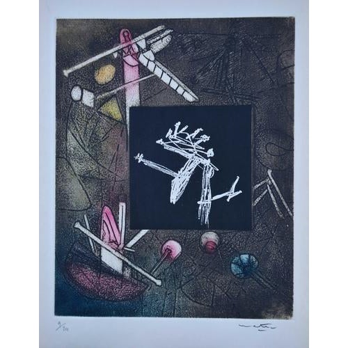 Black Roberto Matta, The Voices, 1964, Aquatint Etching For Sale - Image 8 of 8