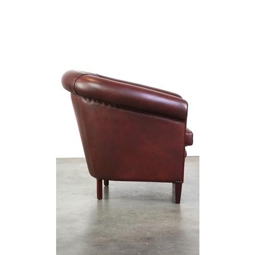 English Style Cowhide Leather Club Chair For Sale - Image 3 of 13