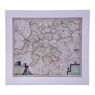 l'Isle De France: A Hand-Colored 17th Century Map by De Wit, 1680 For Sale