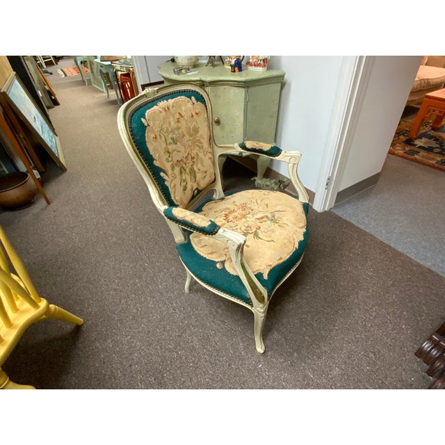 20th Century Needlepoint French Style Armchair For Sale - Image 4 of 17