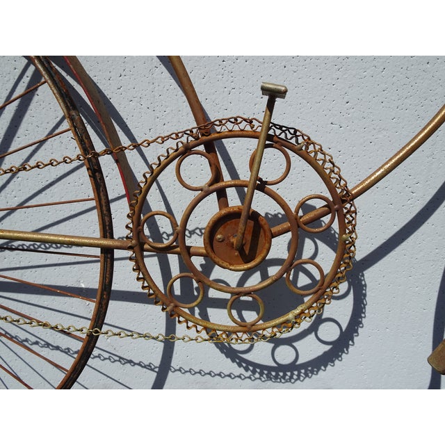 Vintage Rustic 1970's C Curtis Jere "Spinning Wheel" Bicyle Bike Wall Sculpture For Sale - Image 9 of 17
