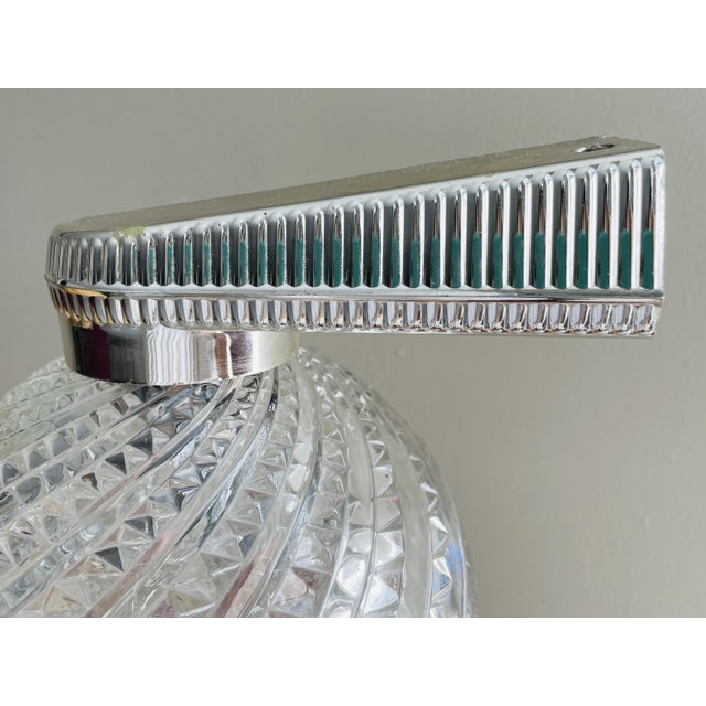 Mid-Century Modern Silver Chome Wall Sconce in Clear Glass, 1970s For Sale - Image 9 of 10