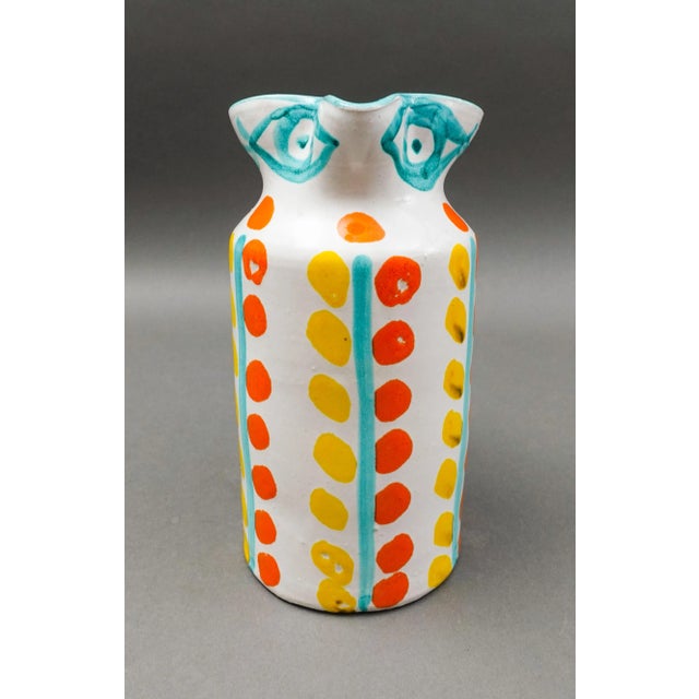 Abstract Desimone Italy 1965 Signed Modernist Abstract Studio Art Pottery Pitcher Jug For Sale - Image 3 of 9