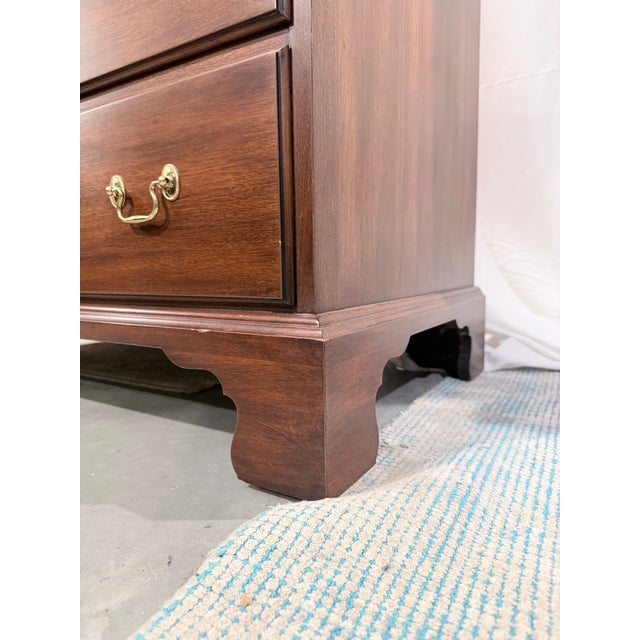 Wood Late 20th Century Henkel Harris Mahogany Chest on Chest Tall Dresser For Sale - Image 7 of 9