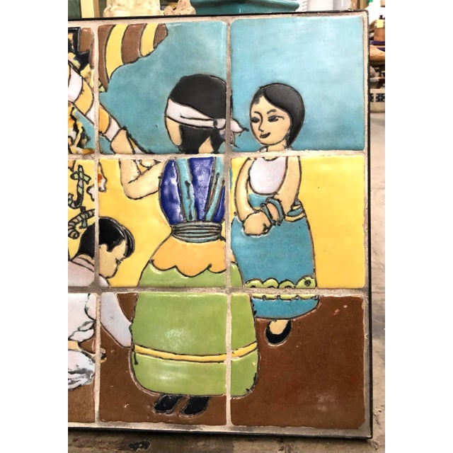 Mexican Pinata Scene Tile Panel in Iron by Harding Black For Sale - Image 3 of 5
