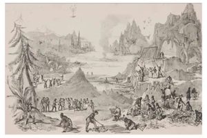 Gaetano Dura, Permanence in the Moon, Lithograph, 1836