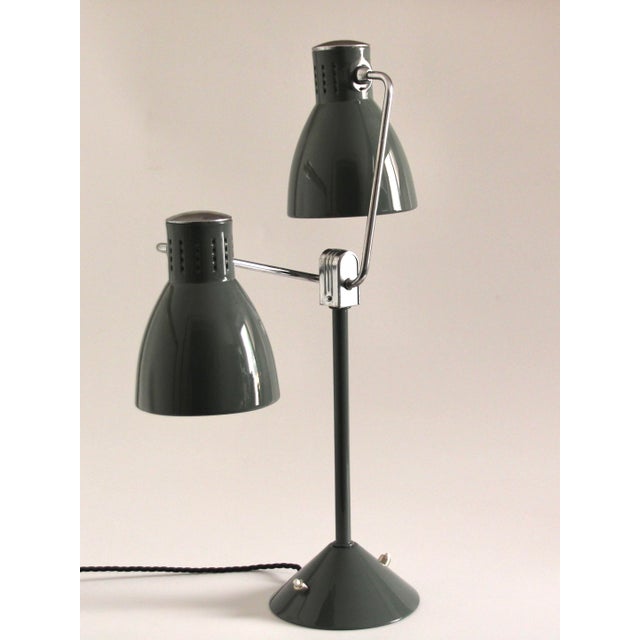 Vintage French Double-Shade Desk Lamp from Jumo, 1940s For Sale - Image 4 of 18