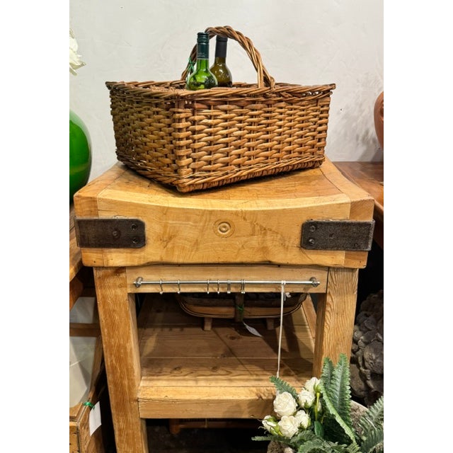 Butcher's Chopping Block Table on Stand From England For Sale - Image 14 of 16
