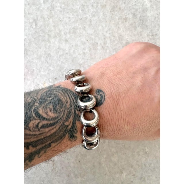 1990s Ilaria Sterling Silver Link Bracelet For Sale - Image 4 of 5